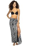 Back From Bali Sarong Black & White Bathing Suit Wrap With Buckle