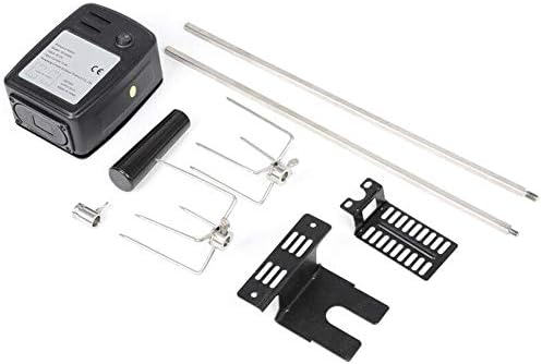 KoToTip Stainless Steel Grill Rotisserie Universal Grill Rotisserie Kit Complete BBQ Kit with Spit Rod Meat Fork Electric Motor