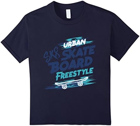 unisex-child SK8: Urban Skate Board Free Style T-shirt 6 Navy