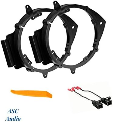 ASC 6+-Inch 6" 6.5" 6.75" Car Speaker Install Adapter Mount Bracket Plates and Speaker Wire Connectors for Select GM Chevrolet GMC Pontiac Saturn Vehicles - Compatible Vehicles Listed Below