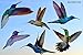 Quotidian Products Hummingbird Window Clings-Anti Collision Decal to Prevent Bird Strikes on Doors & Windows Static,UV Resistant & Non Adhesive Vinyl Cling-Deterrent Decal & Glass Decor to Alert Birds