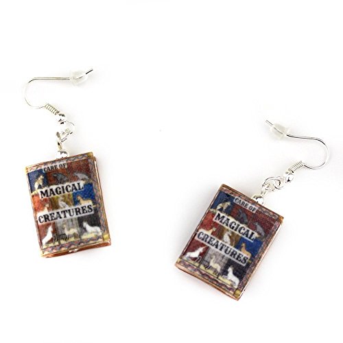 CARE OF MAGICAL CREATURES School of Magic Clay Mini Book HYPOALLERGENIC Earrings by Book Beads - Thumbnail 5