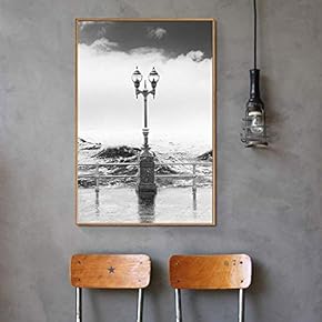 Floating Framed Canvas Wall Art for Living Room, Bedroom Black and White Building Canvas Prints for Home Decoration Ready to Hang - 16x24 inches