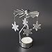 OLANZH Spinning Tea Light Holder,3Pcs Metal Rotating Candle Holder Christmas Metal Candlesticks Snowflake Reindeer Xmas Tree Design for Wedding Event Christmas