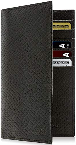 Genuine Leather Checkbook Cover For Women & Men - Checkbook Holder Check Book Covers For Duplicate Checks Card Wallet RFID