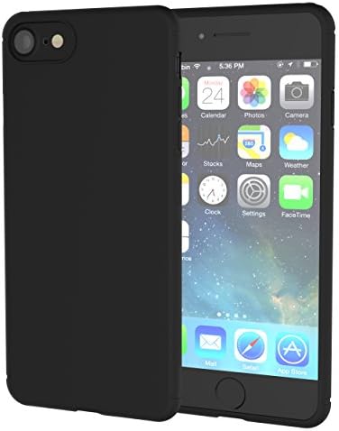 iPhone 8,7 Plus Case, Hotbin Slim-Fit Flexible Protective Rubber Thin TPU Matte Case for iPhone 8,7 Plus - Matte Black