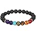 Lateefah Chakra Healing Lava Rock Bracelet - Elastic Natural Stone Aromatherapy Essential Oil Diffuser Bracelets for Women Men