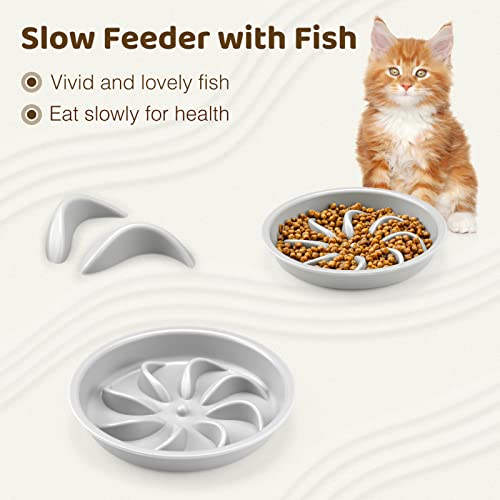 Elevated Cat Slow Feeder Bowl AntiVomiting Bloat Stop Raised Food