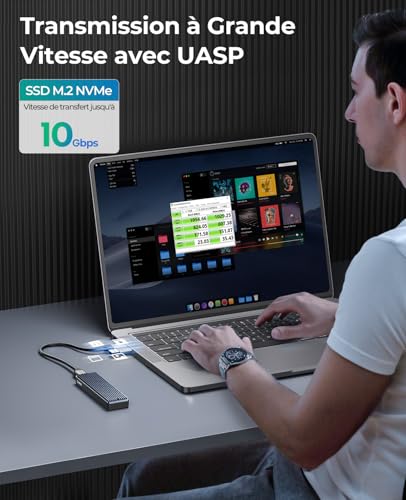 ORICO M.2 NVMe SSD Enclosure 10Gbps USB External Adapter USB3.2/ USB3.1 Gen2 USB-C Hard Drive Enclosure for M.2 PCIe NVME M-Key 2230/2242/2260/2280 SSD, with UASP - M2PV