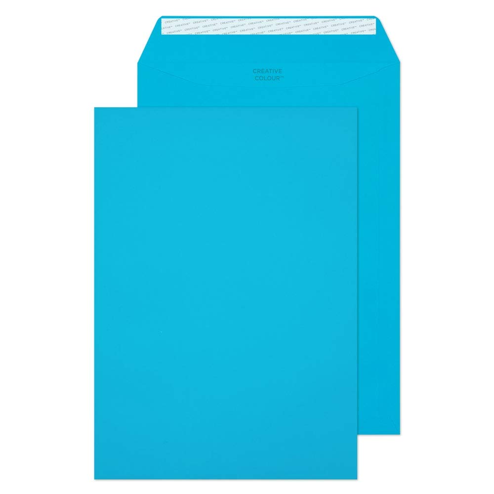 Blake Creative Colour C4 229 x 324 mm 120 gsm Peel & Seal Wallet Envelopes (63410P) Caribbean Blue - Pack of 10 63410