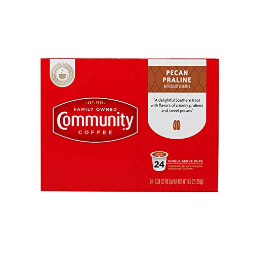 Community Coffee Pecan Praline Flavored 24 Count Coffee Pods, Medium