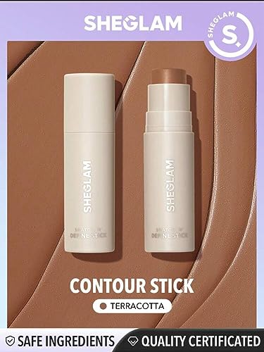 SHEGLAM Snatch 'n' Define Stick - Cream Contour Stick Long Lasting Highly Pigmented Sweat Proof Bronzer Sculpting Lightweight Smooth Natural Contour Face Makeup (Terracotta)