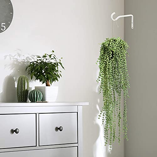 LotFancy Wall Hook Hanging Plant Bracket, 6 and 1.6 inch, 4 Pack Metal Hanger for Baskets, Lantern, Bird Feeders, Indoor Outdoor Home Décor, White and Black