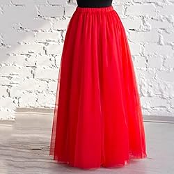 WDPL Women's Long Tutu Tulle Skirt A Line Floor