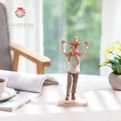 Storieme Dad Birthday Gifts from Daughter: Father's Day Figurine Gift for Dads - Hand-Painted Daddy Daughter Statue Decor