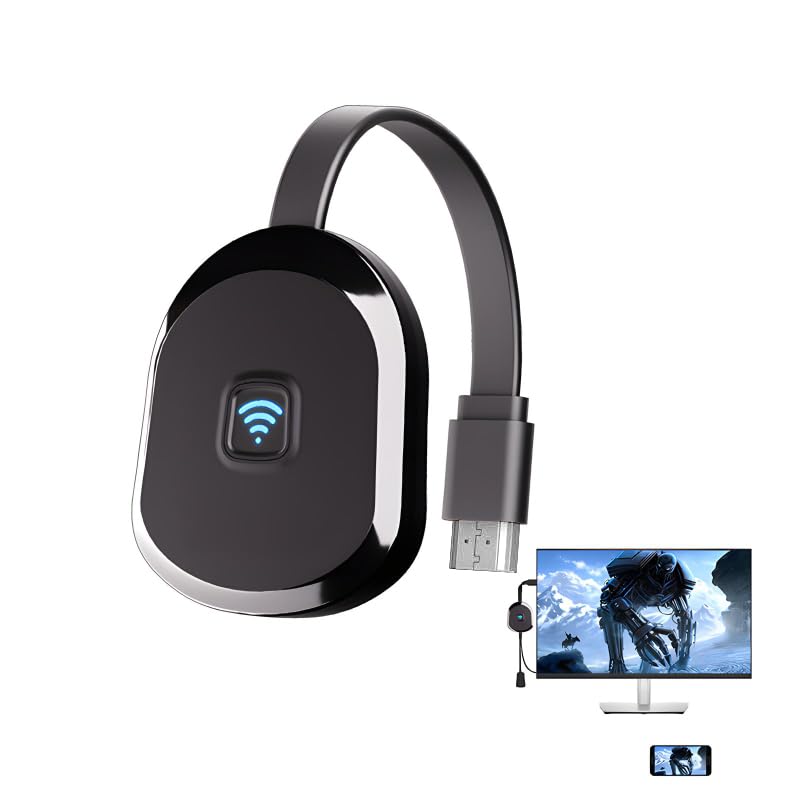 4K Wireless HDMI Display Adapter,TV Adapter for The APP YouTube,for i-Phone, i-Pad, Android, Tablet, Laptop,Windows to HDTV/Monitor/Projector, Compatible Miracast, AirPlay, DLNA