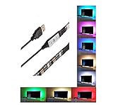 Tingkam Multi-colour RGB 50cm(19.7in) LED Strip Light PC LED TV Computer Monitor Background Lighting Kit with 1m USB cable Mini Controller