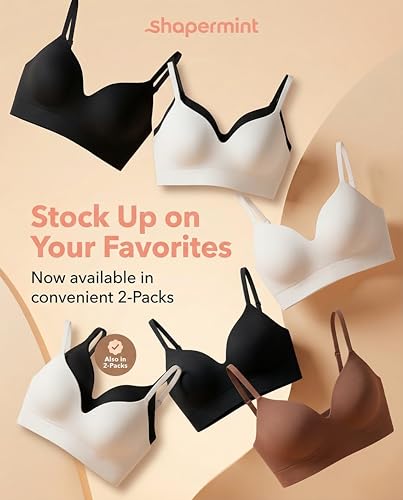 SHAPERMINT Seamless Wireless Bras for Women Full Support - Comfortable Bralette with Lift - Push Up Bra