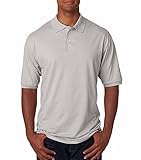 Jerzees 50/50 Men's 5.6 oz. Jersey Polo with Spotshield (Silver, Large)