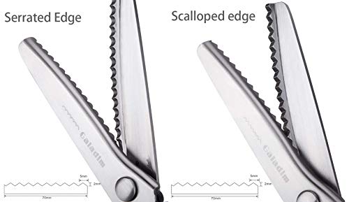 image for Galadim Pinking Shears Set (5MM, Purple, Pack of 2 PCS, Serrated & Sca