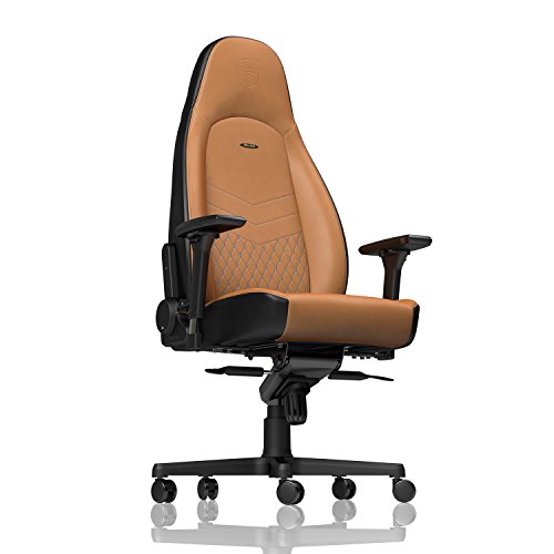 Noblechairs ICON, pelle vera, Reclinabile e regolabile Nero Beige Noblechairs ICON, pelle vera, Reclinabile e regolabile Nero Beige