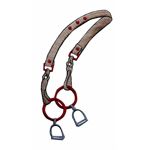 ID 1343 Horse Riding Stirrups Patch Cowboy Ranch Embroidered Iron On Applique