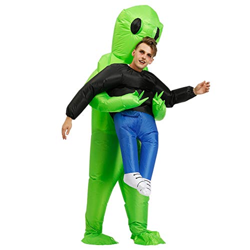 Meanwell Inflatable Alien Rider Costume Halloween Costume for Adults and Kids Inflatable Costumes Cosplay Party Birthday Wedding Dress Up