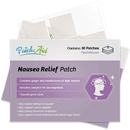 Patch Aid Nausea Relief - 30 Daily Topical Patches. 100% Natural & Vegan. Allergy & Filler Free. High Absorption and More bioavailable. Suitable for Sensitive stomachs & bariatric.…