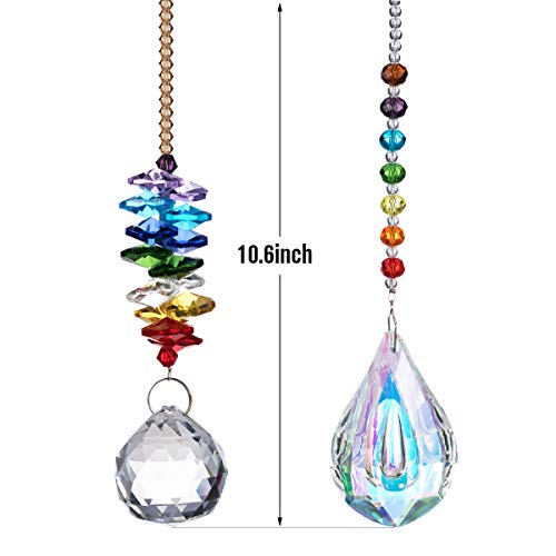 Vasdoo Glass Crystal Ball Prism Pendant Suncatcher Rainbow Maker for Window,Office,Garden Decoration with Gift Box, Pack of 2 - Thumbnail 2