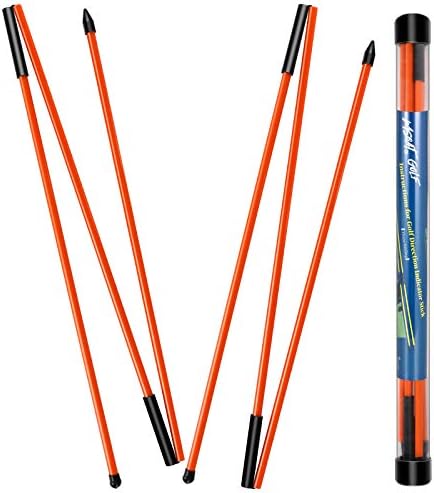 MSOAT Golf Alignment Sticks Training Aid 3 Sections Foldable Practice Rods Golf Training Equipment for Aiming Putting Swing Trainer Pack of 2 48“ Length