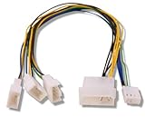 Fan Splitter 4 pin Molex > 3 Qty PWM headers 30cm Long Connect Multiple PWM Fans