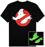 Ghostbusters Ghost Logo T-shirt (Small) Black Glows in the Dark
