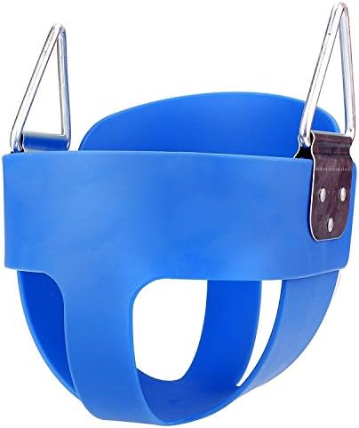 Amashion Children Swing Set Slide Children Baby Full Bucket Seat Swing Toddlerfor Baby Kids in Playground without Coated Chain (Blue)