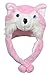 Bioterti Plush Fun Animal Hats One Size Cap Polyester With Fleece Lining (Pink Husky)
