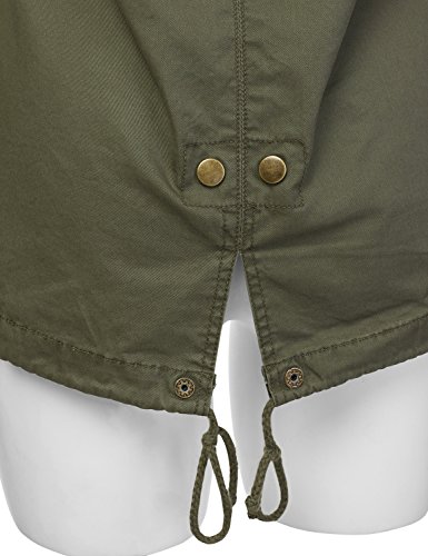 DRESSIS Women's Lightweight Military Anorak Hooded Jacket OLIVE S - Thumbnail 5