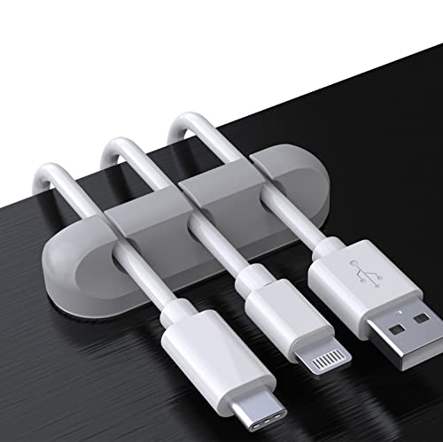 SOULWIT Cable Holder Clips, 3-Pack Cable Management Cord Organiser Clips Silicone Adhesive Organizer for USB Charging Cable Mouse Wire PC Office Home