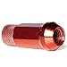 Circuit Performance Forged Steel Extended Open End Hex Lug Nut Aftermarket Wheels: 12x1.25 Red - 20 Piece Set + Tool