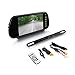 Pyle Backup Car Camera - Rear View Mirror Monitor System w/Safety Parking Assist Distance Scale Lines - Features Bluetooth, Waterproof Protection, Night Vision, 7