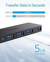 Anker 4-Port USB 3.0 Hub Ultra-Slim Data Hub 2ft Cable for Mac PC view 2