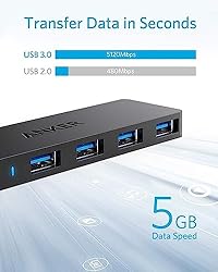 Anker 4-Port USB 3.0 Hub, Ultra-Slim Data USB Hub