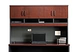 Sauder 401449 Via Credenza Hutch, Classic Cherry and Soft Black Finish
