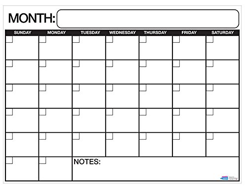Best Large Dry Erase Wall Calendar Planner & Organizer 18" X 24" in Laminated Dry or Wet Erase Print Squares to Plan Your Whole Day - Perfect for School Classes Office Cubical Home College Dorms