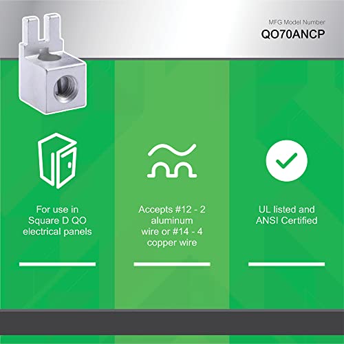 Square D QO70ANCP Square D Qo70An Auxiliary Neutral Lug Kit, for Use