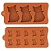 MoldFun 2 Pack Cute Cat Chocolate Silicone Molds Kitten Baking Cake Cupcake Pancake Pan Kitty Soap Polymer Clay Candy Cookie Fondant Concrete Wax Melt Ice Cube Tray