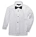 Gino Giovanni Boys Formal Tuxedo Shirt with Bow Tie #G112 (14, White)