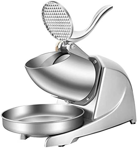 Ice Crusher, Electric Ice Shaver Machine, Stainless Steel Snow Cone Maker for Ice Cream, Cold Drinks, Fruit Dessert and Cocktail, 65Kg/Hour for Household & Commercial Use