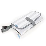 Bula Baby Portable Diaper Changing Pad with Detachable Storage Bag - Baby Change Mat for Travel - Grey Stripe - Gift Idea