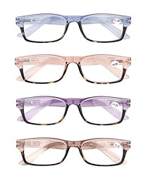 Gafas de lectura para mujer, paquete de 4, diseño elegante, gafas de lectura de gran calidad para leer