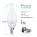 Candelabra LED Bulbs 60Watts, Ambimall 6 Watt E12 Base Daylight White 5000K 600Lumens, Chandelier Light Non-Dimmable for Ceiling Fan(6 Pack)