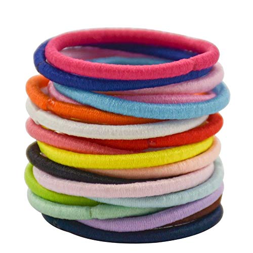 WillingTee 300 Pieces Multicolor Tiny Baby Girls Hair Ties No Crease Hair Bands Ponytail Holder Hair Accessories for Girls Infants Toddlers Kids and Children